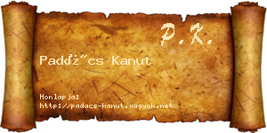 Padács Kanut névjegykártya
